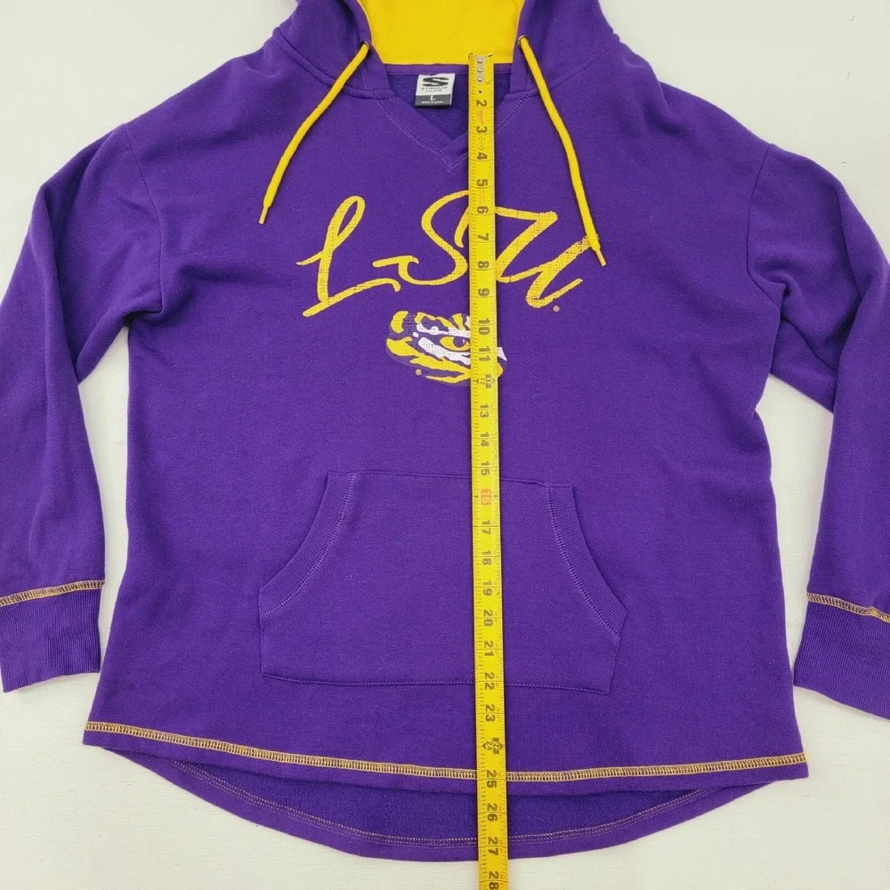 LSU Tigers Womens Sz L Hoodie Purple Stadium Athletics Sweatshirt Football EUC - Picture 7 of 7